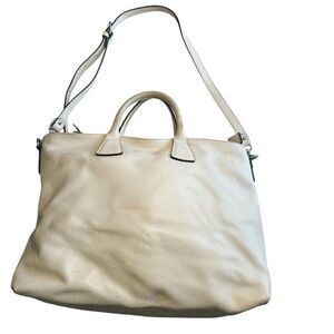 Elegant Cream Leather Tote Bag